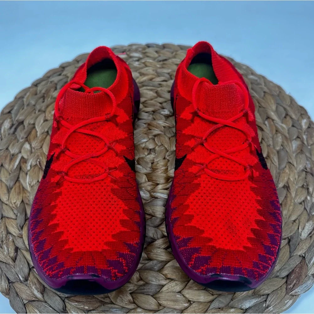 Nike Free 3.0 Flyknit Running Shoes Bright Crimson University Red Size 7 Women's - Picture 6 of 9